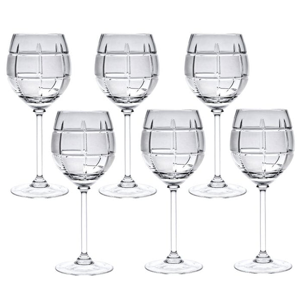 Square Cut Crystal Wine Glasses Traditional Crystal Craftsmanship Glassware Premium Quality