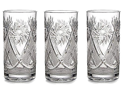 Cut Crystal Highball Tea Glass for Hot/Cold Beverages (11 oz), fits Metal Glass Holder Podstakannik, Vintage(3)