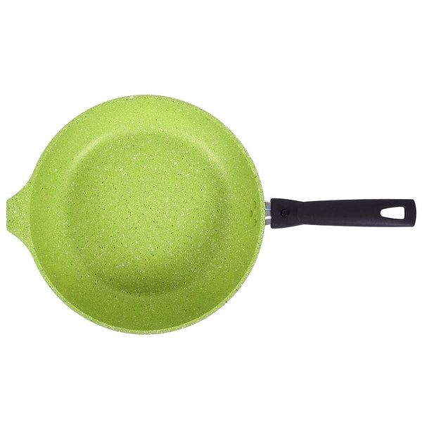 Lime Nonstick Pan with Removable Handle, Aluminum Cookware Non-Stick Coating Saucepan 9.45" Diameter