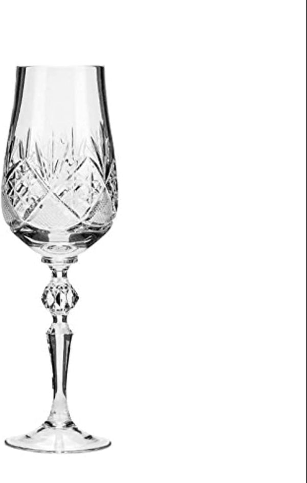 Neman Glassworks Hand Made Vintage Crystal Champagne Flute Glasses, Wedding Toasting Flutes