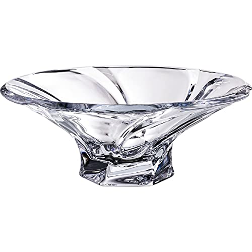 WORLD GIFTS Mozart Collection Modern Crystal Hand-Crafted Decorative Bowl - 12 Inch Bowl