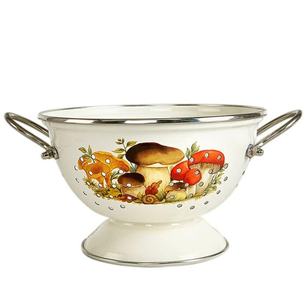 Golden Rooster Enamel Colander / Strainer - Durable Enameled Aluminum Kitchen Utensil for Draining, Dishwasher Safe & Multi-Purpose, Perfect for Draining Pasta, Washing Berries