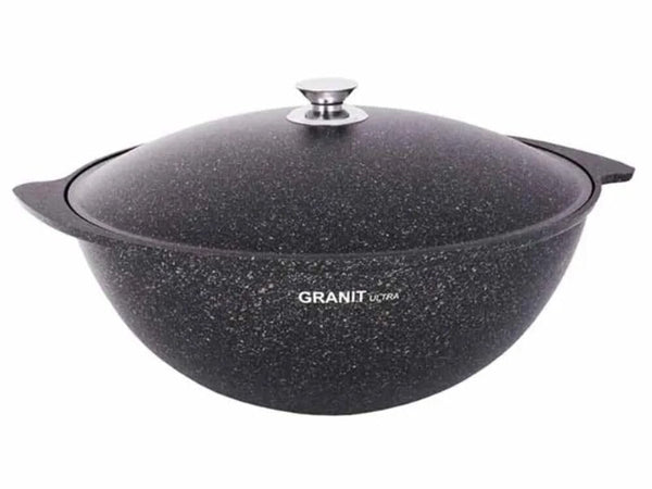 Granit Ultra Non-Stick Kazan for Making Pilaf with Lid - Durable Cast Aluminum Pot with Lid