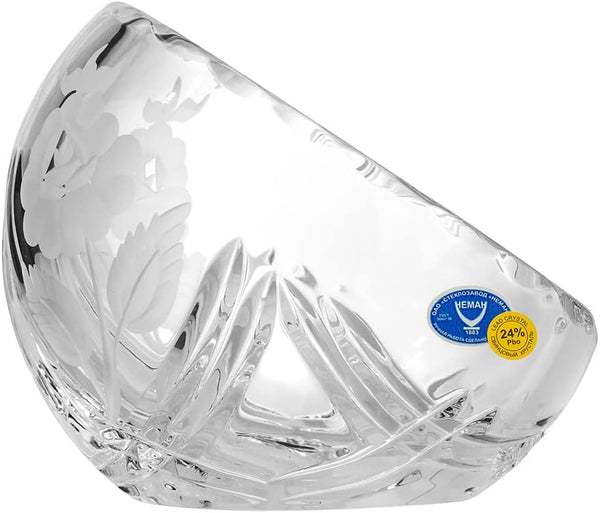 Elegant and Modern Russian Cut Crystal Decorative Glassware for Home Decor - Ashtray, Rose