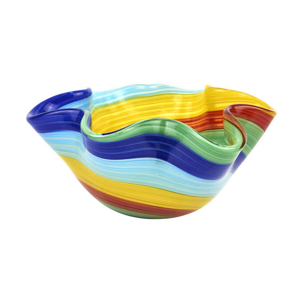 Modern and Elegant Murano Style Art Glass Decorative Bowl With Cool Design for Home Decor