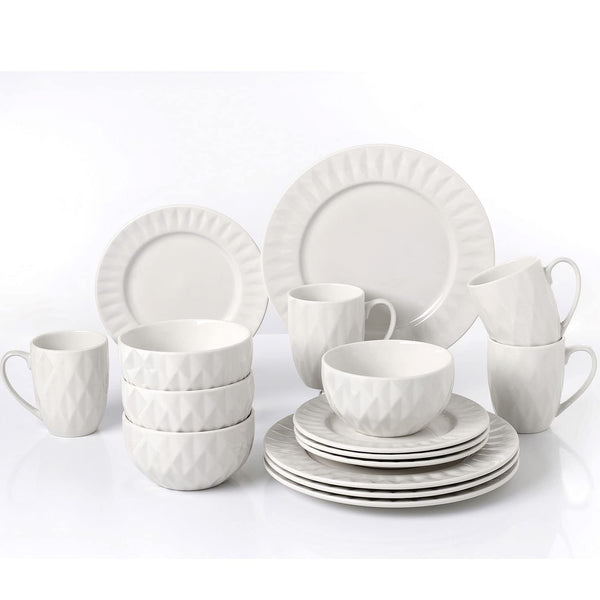 Stylish and Elegant 16 Piece Porcelain Dinnerware Set for Hosting Parties and Events - Set of 4