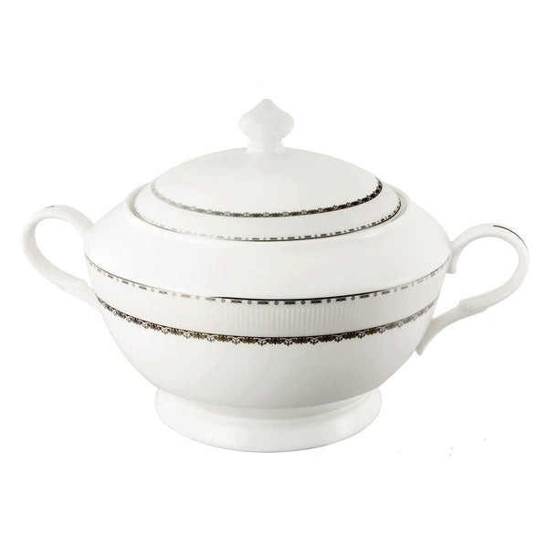 Stylish and Elegant Durable Bone China Souptureen with Lid for Hosting Parties and Events