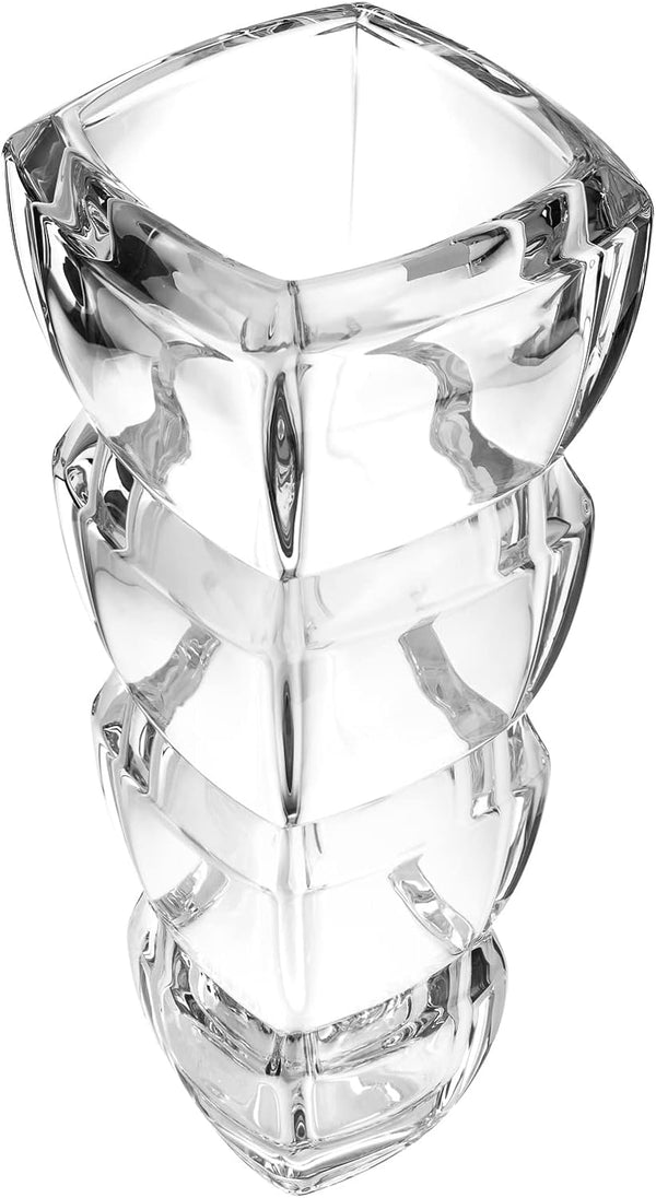 Modern Crystal Durable Hand-Crafted Decorative Flower Vase - 13.5 Inches Vase Segment