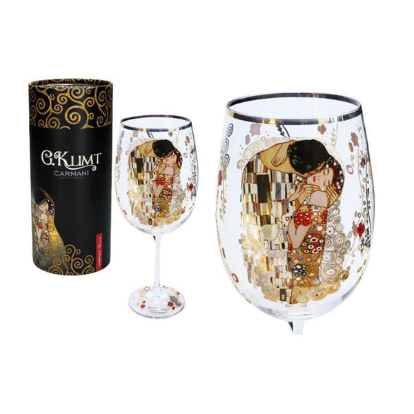 G.Klimt Art Wine Glasses Set, Round Glass for Fun Party and Game