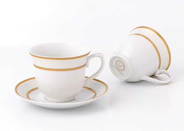 Elegant Durable and Colorful Porcelain Tea-Coffee Cups and Saucers Set