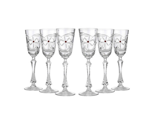 Elegant and Modern Russian Cut Crystal Drinking Glass Set for Home, Parties, and Events