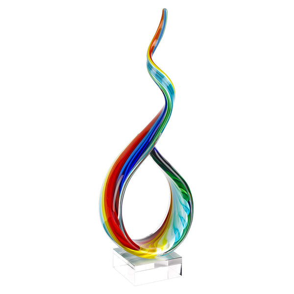 Elegant and Modern Murano Style Art Glass Colorful Centerpiece for Home Decor