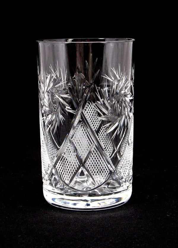 WORLD GIFTS 1 Russian Crystal Hot Tea Glass 8.5 Oz & 1 Metal Glass Holder Podstakannik