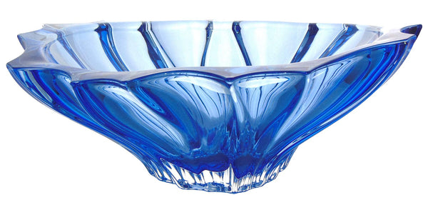 Plantica Blue Collection Modern Crystal Hand-Crafted Decorative Vase and Bowl