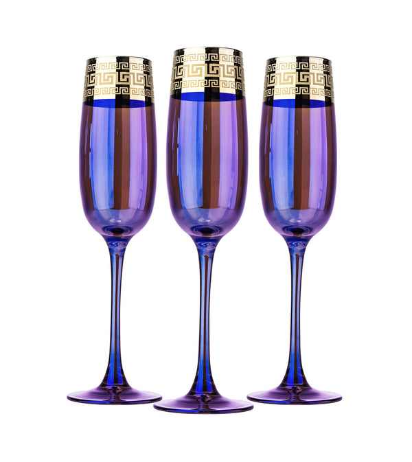 Golden Lazurit Elegant and Modern Crystal Glasses Set with Stylish Durable Drinking Glasses