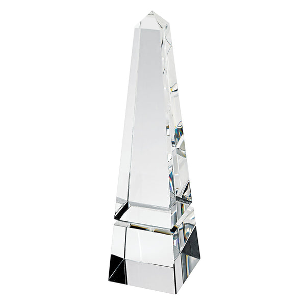 Elegant and Modern Hand Crafted Crystal Decorative Obelisk for Home Decor, Optical Crystal Obelisk