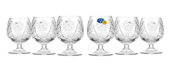 Russian Cut Crystal Brandy Glass, Perfect for patios, outdoor bars, and outdoor events