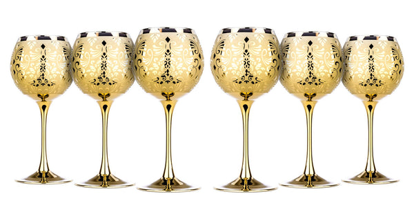 Golden Liberty Elegant and Modern Crystal Glasses and Plates Sets for Hosting Parties and Events