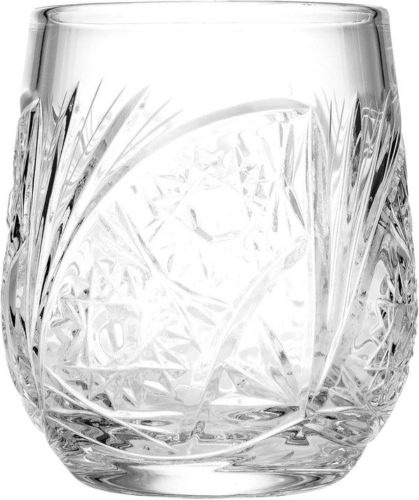 Neman 8oz Whisky Drinking Glasses Set, Hand-Cut Crystal Old-Fashioned Drinking Glasses, Elegant Glassware For Whisky 6EA/SET