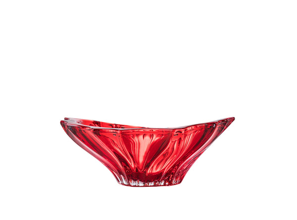 Plantica Red Collection Modern Crystal Hand-Crafted Decorative Vase and Bowl