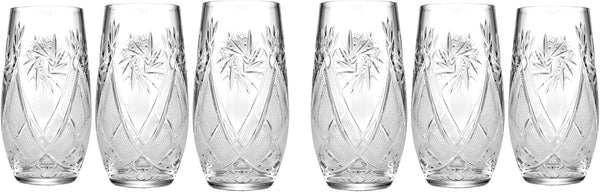 SET of 6 Russian CUT Crystal Drinking Glasses 300ml 10oz by Belarus