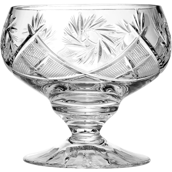 Elegant and Modern Russian Cut Crystal Vintage Handmade Glassware Decorative Bowl