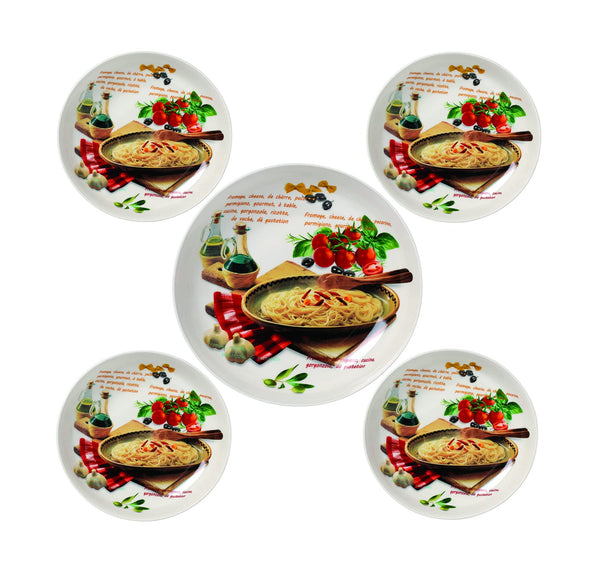 Elegant Multicolor Design Microwave Dishwasher Safe Serving Pasta Bowls for Kitchen, Set of 5