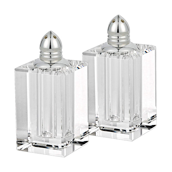 Elegant and Modern Handmade No Lead Crystal Salt and Pepper Shakers