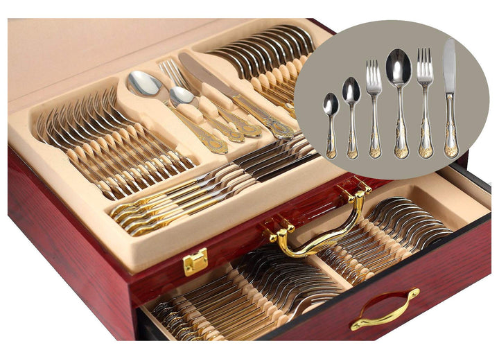 Gold Flatware Serving Set