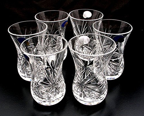 Set of 6 Crystal Turkish Tea Glasses