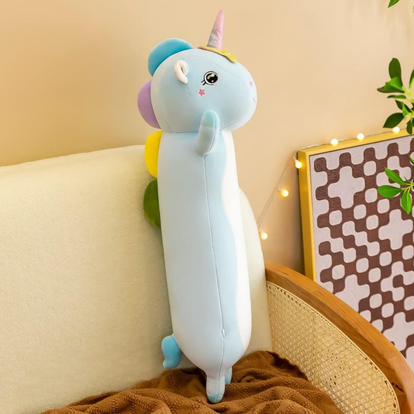 HOMEHUT Blue Unicorn Plush Toy, Large Hugging Stuffed Animal Toy for Kids, Super-Soft Pillow for Christmas