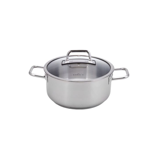 Stainless Steel Stock Pot with Lid, Durable and Lightweight Casserole Sauce pot, 3-Qt (2.9 L)