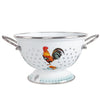 Golden Rooster Enamel Colander / Strainer -  Durable Enameled Aluminum Kitchen Utensil for Drainin