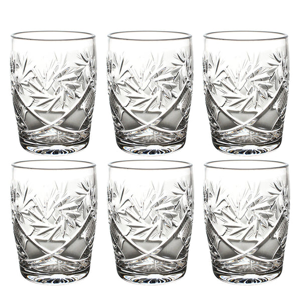 Crystal Shot Glasses Set of 6, Elegant Crystal Glassware Set for Whiskey, Vodka, and Tequila, 1.7 oz (50 ml)